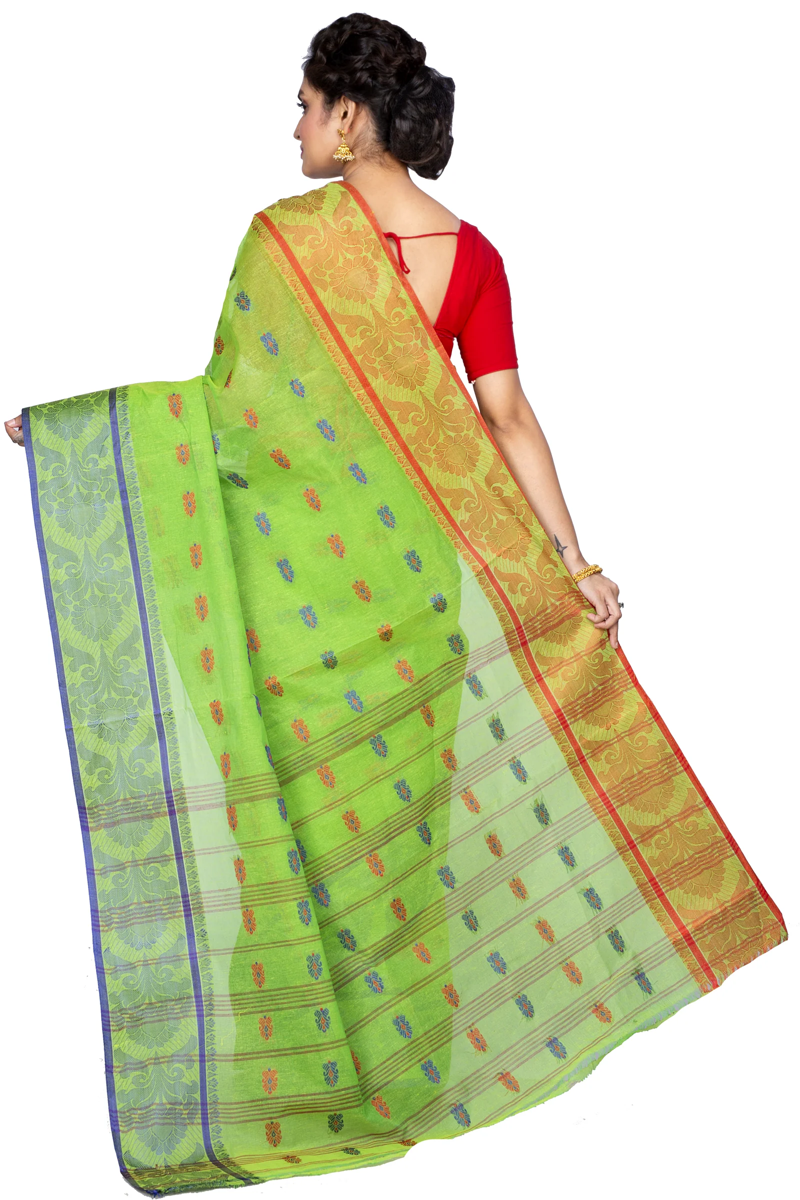 Green Pure Cotton Akriti Tant Saree (168)