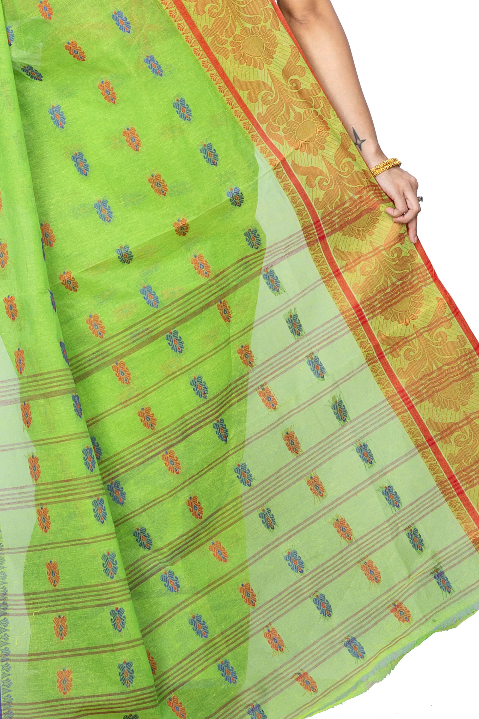 Green Pure Cotton Akriti Tant Saree (168)