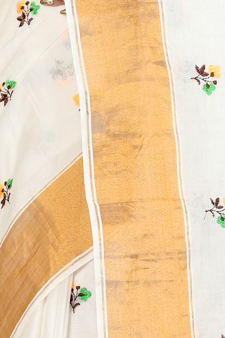 White Glold Pure Cotton Leome Tant Embroidery (1687)