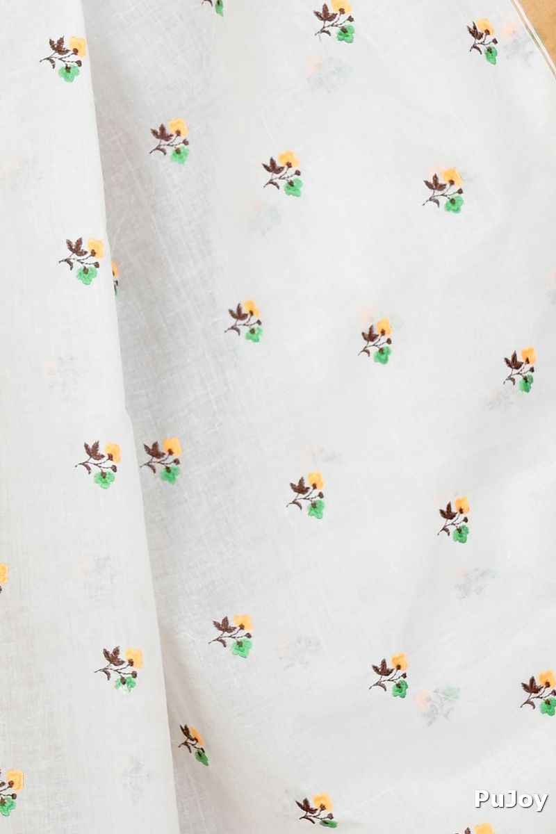 White Glold Pure Cotton Leome Tant Embroidery (1687)