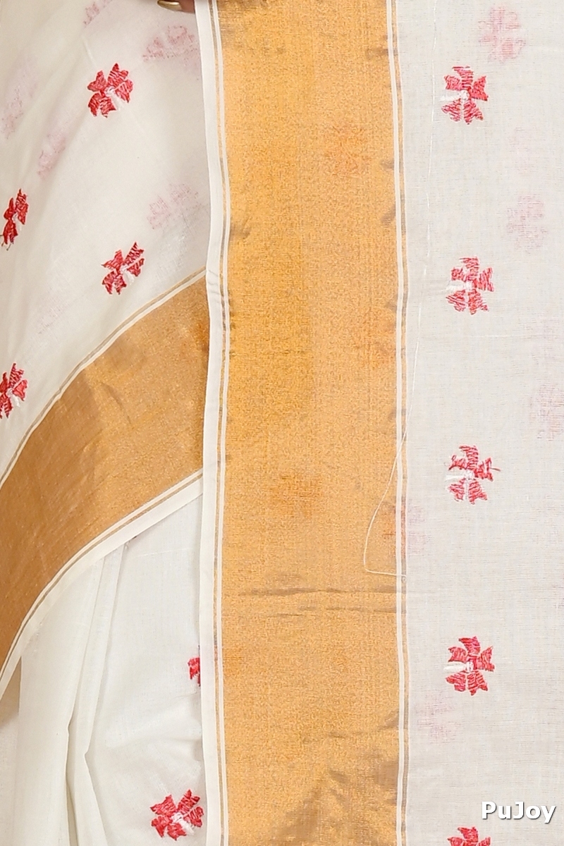White Glold Pure Cotton Leome Tant Embroidery (1688)