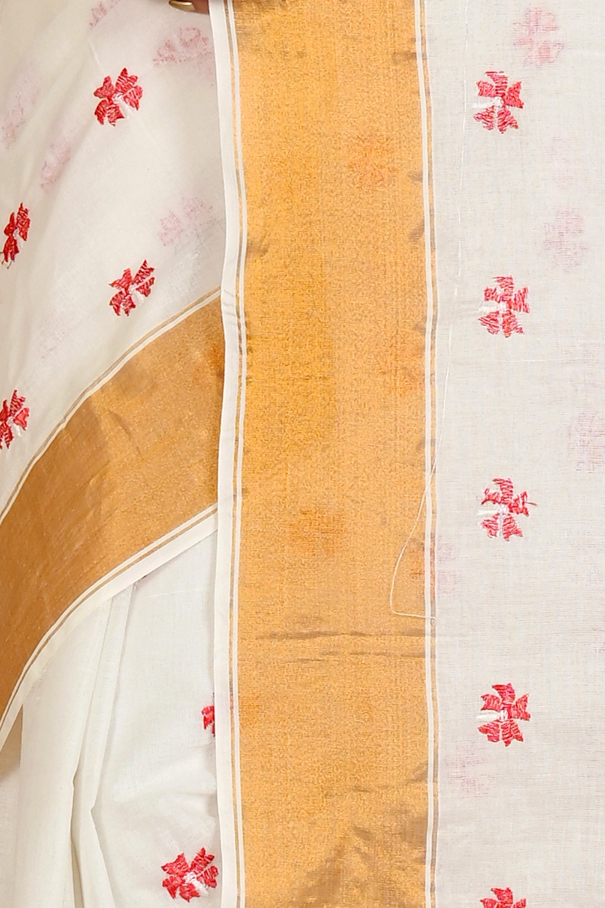 White Glold Pure Cotton Leome Tant Embroidery (1688)