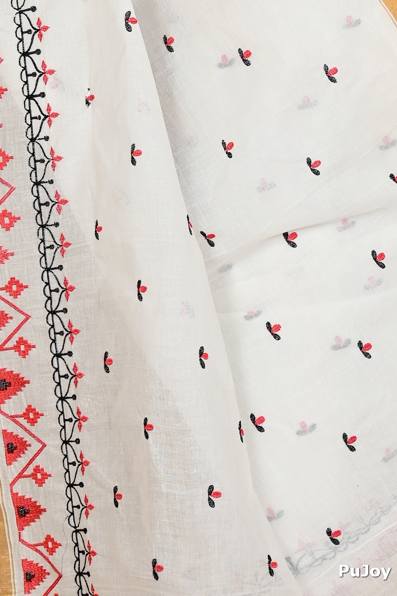 White Glold Pure Cotton Leome Tant Embroidery (1689)