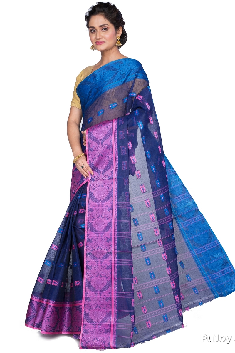 Naby Blue Pure Cotton Akriti Tant Saree (169)