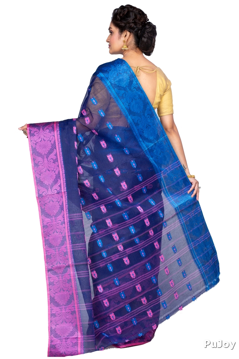 Naby Blue Pure Cotton Akriti Tant Saree (169)