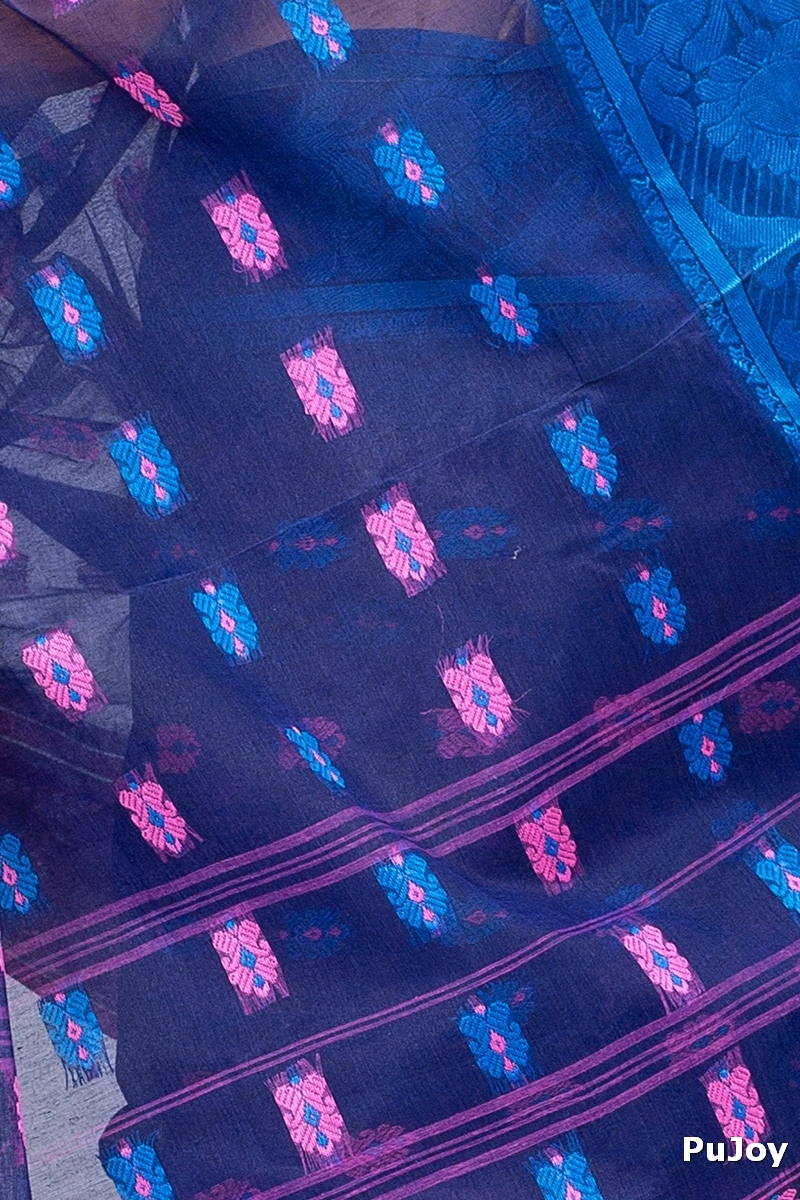 Naby Blue Pure Cotton Akriti Tant Saree (169)