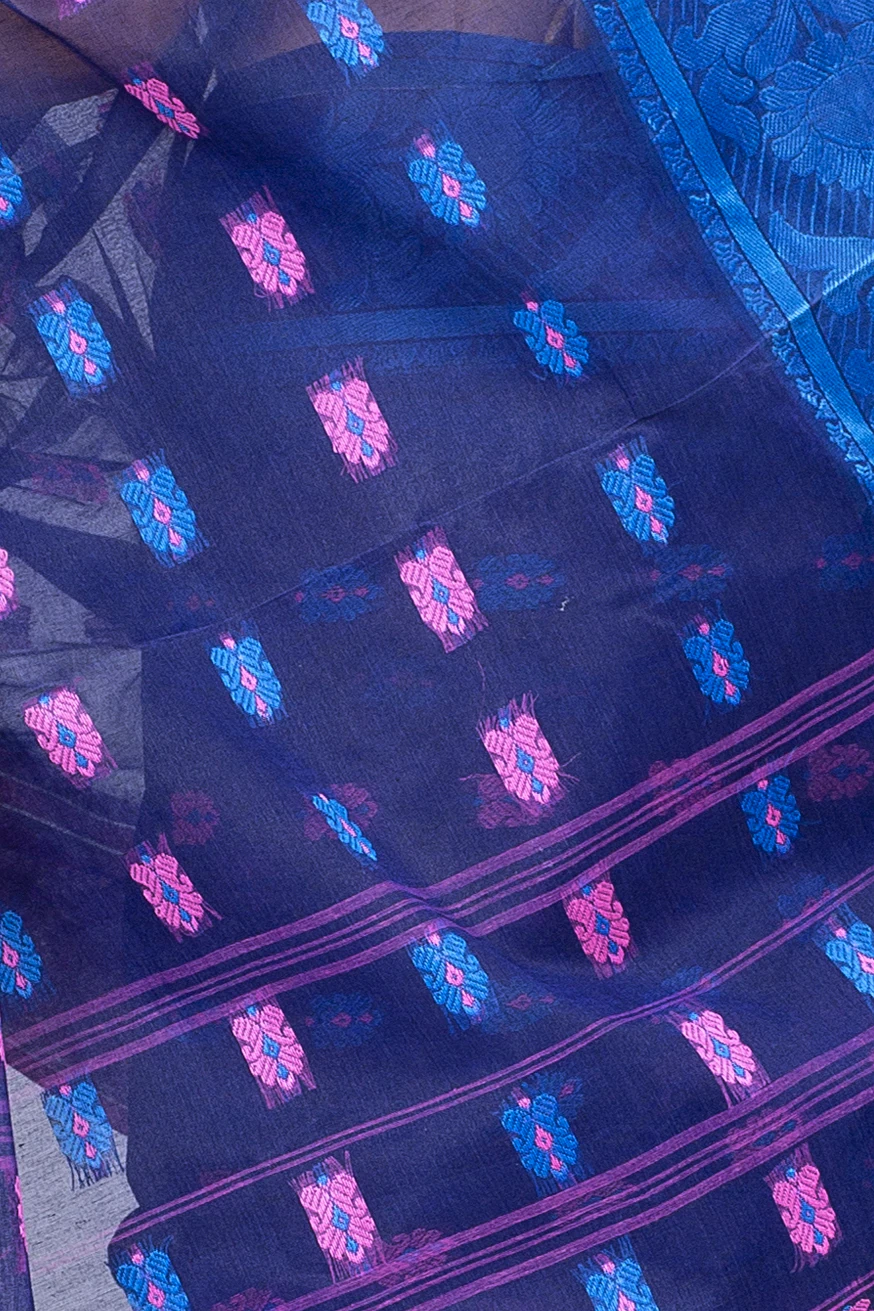 Naby Blue Pure Cotton Akriti Tant Saree (169)