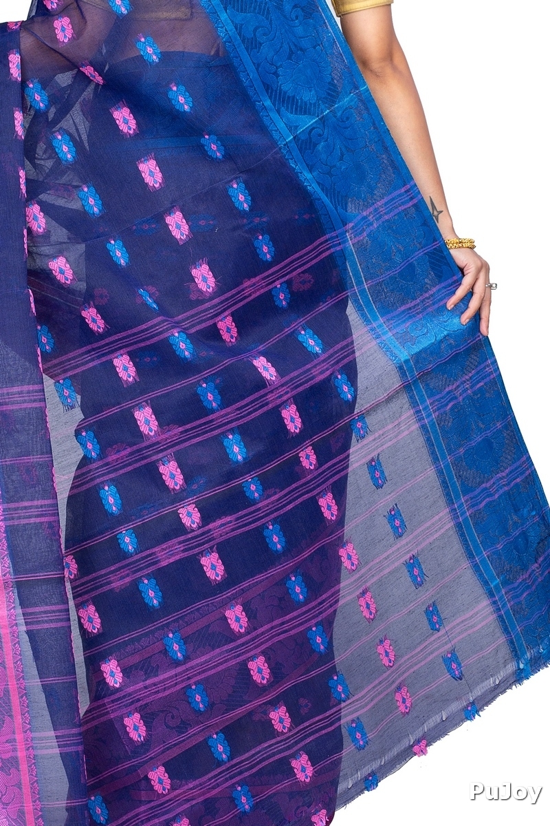 Naby Blue Pure Cotton Akriti Tant Saree (169)