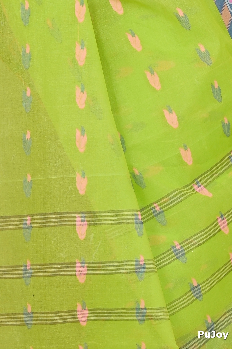 Green Pure Cotton Komtai Tant Saree (1708)