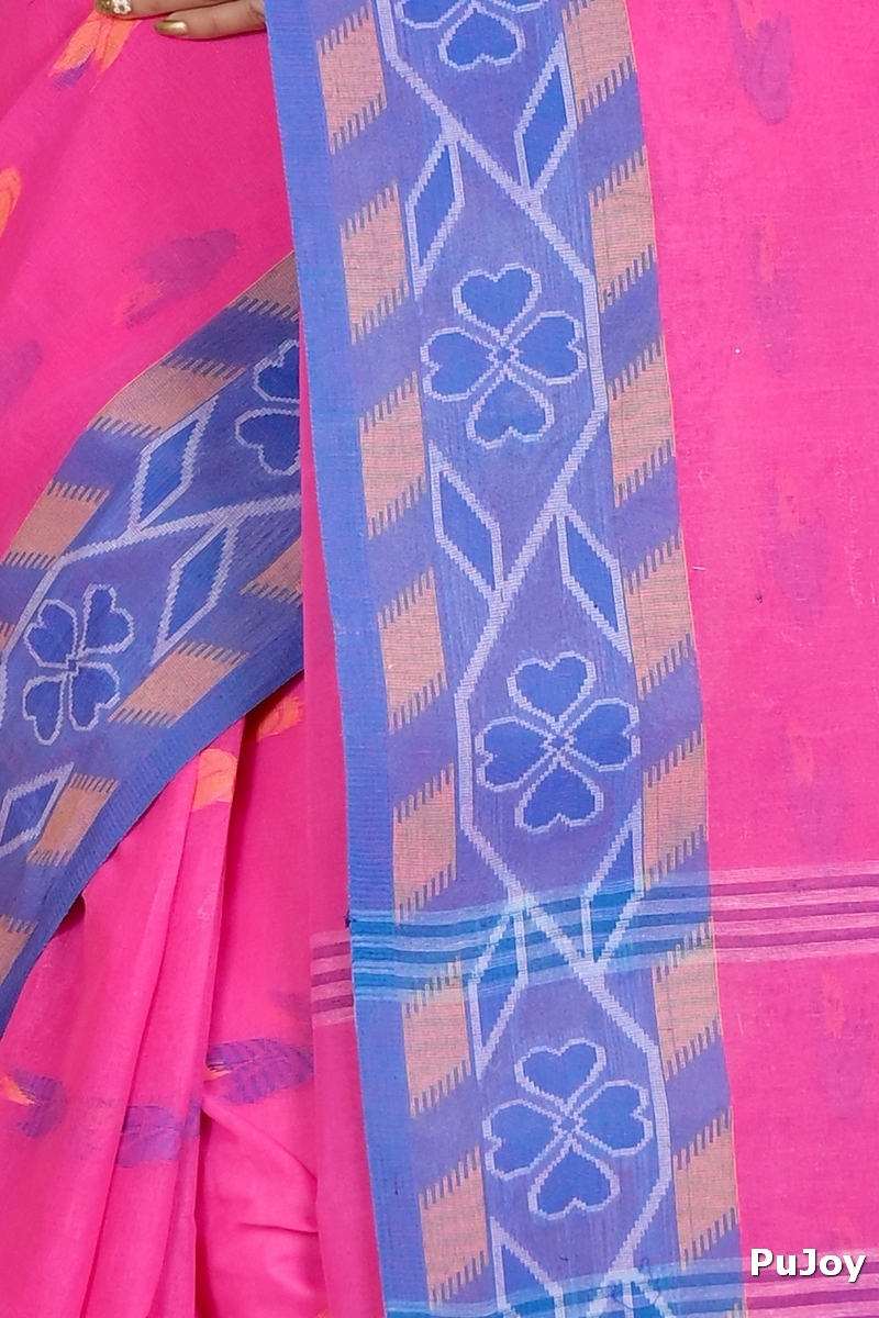 Pink Pure Cotton Komtai Tant Saree (1709)