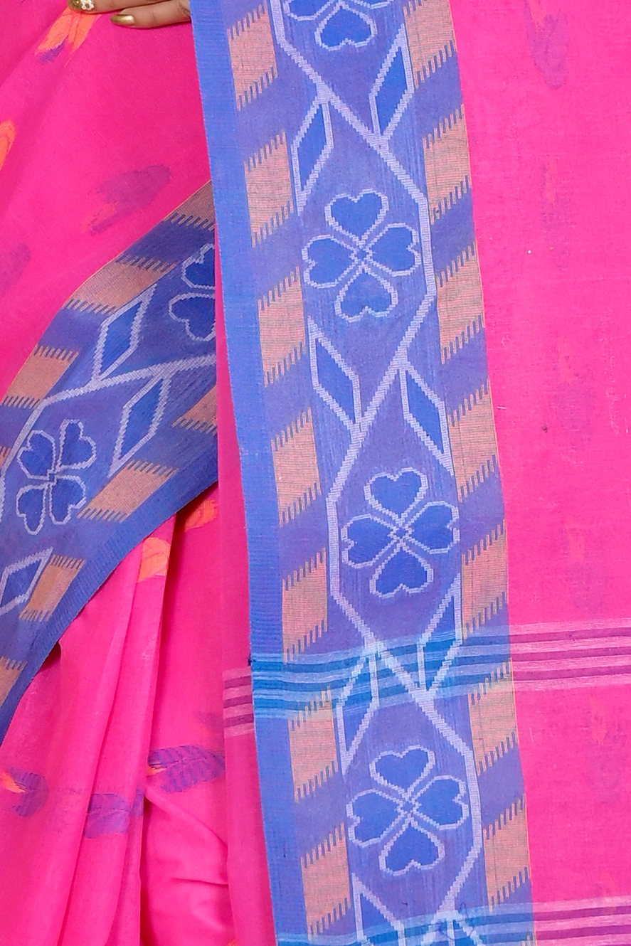 Pink Pure Cotton Komtai Tant Saree (1709)