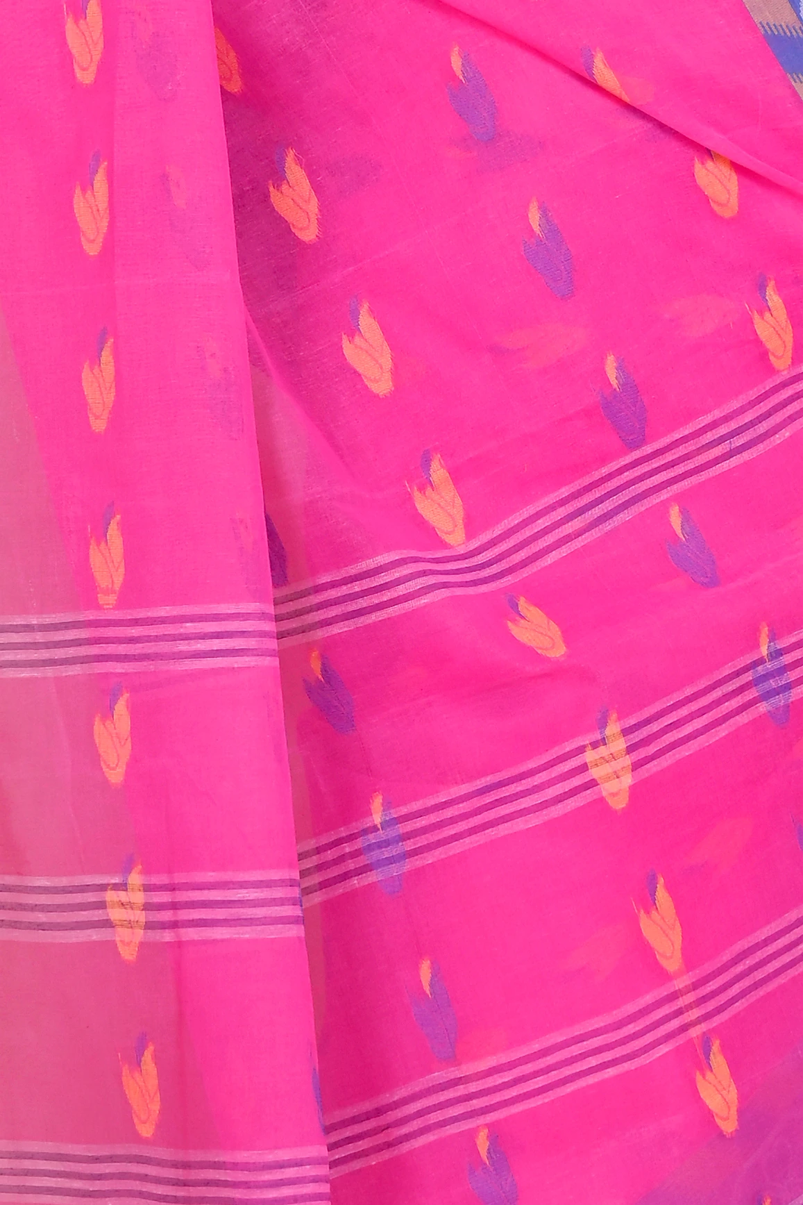 Pink Pure Cotton Komtai Tant Saree (1709)