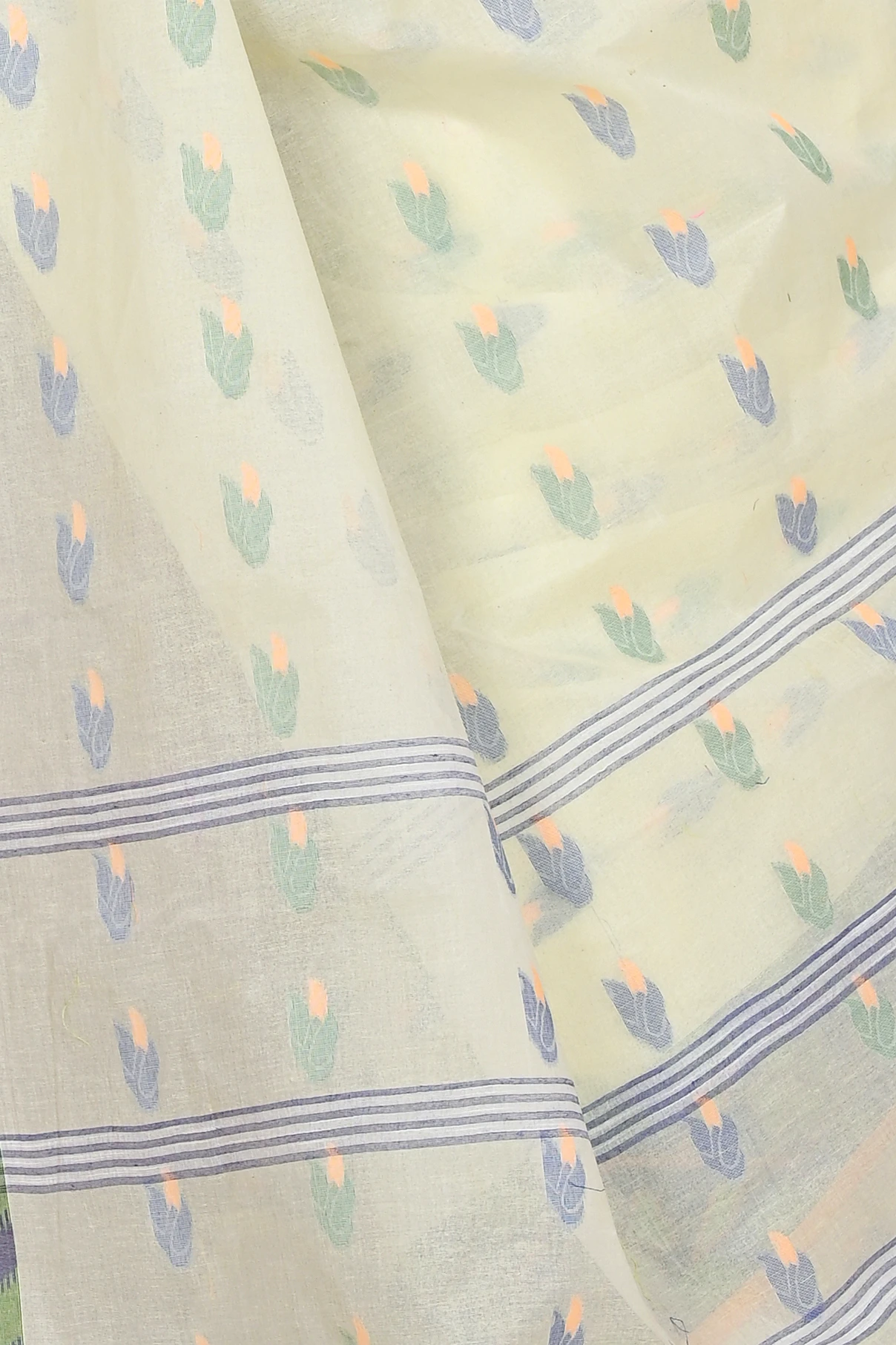 White Pure Cotton Komtai Tant Saree (1710)