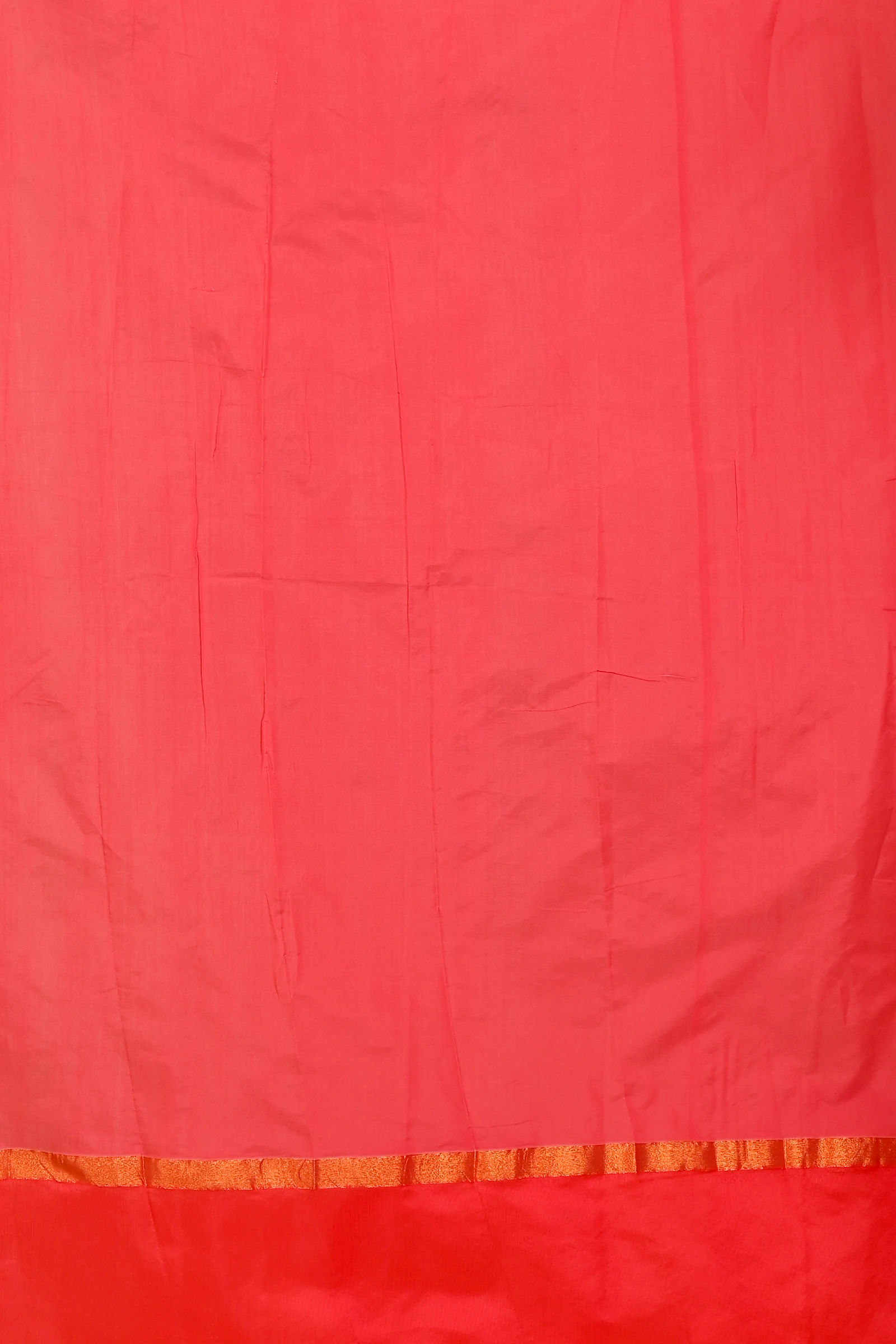 White Red Cotton Silk Kakin Hand Loom Saree (1716)