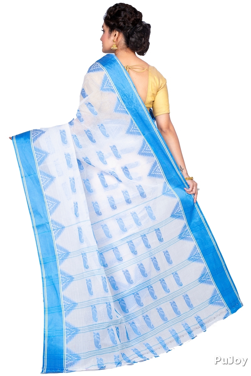 Sky Blue Pure Cotton Archana Tant Saree (172)
