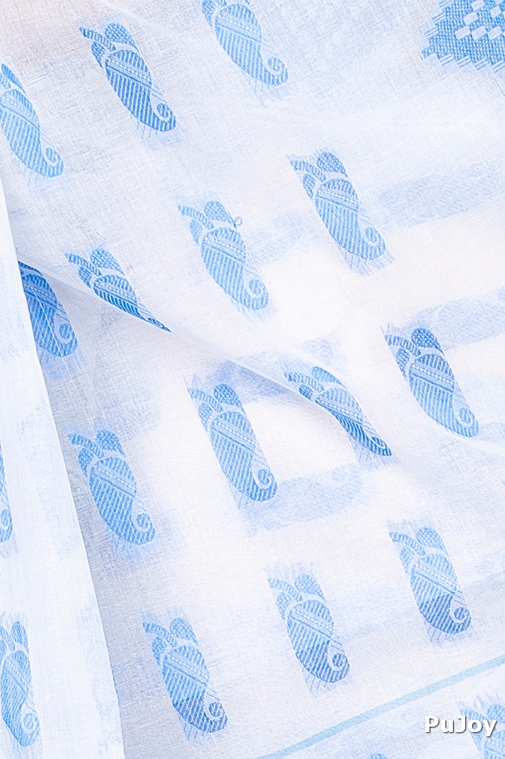 Sky Blue Pure Cotton Archana Tant Saree (172)