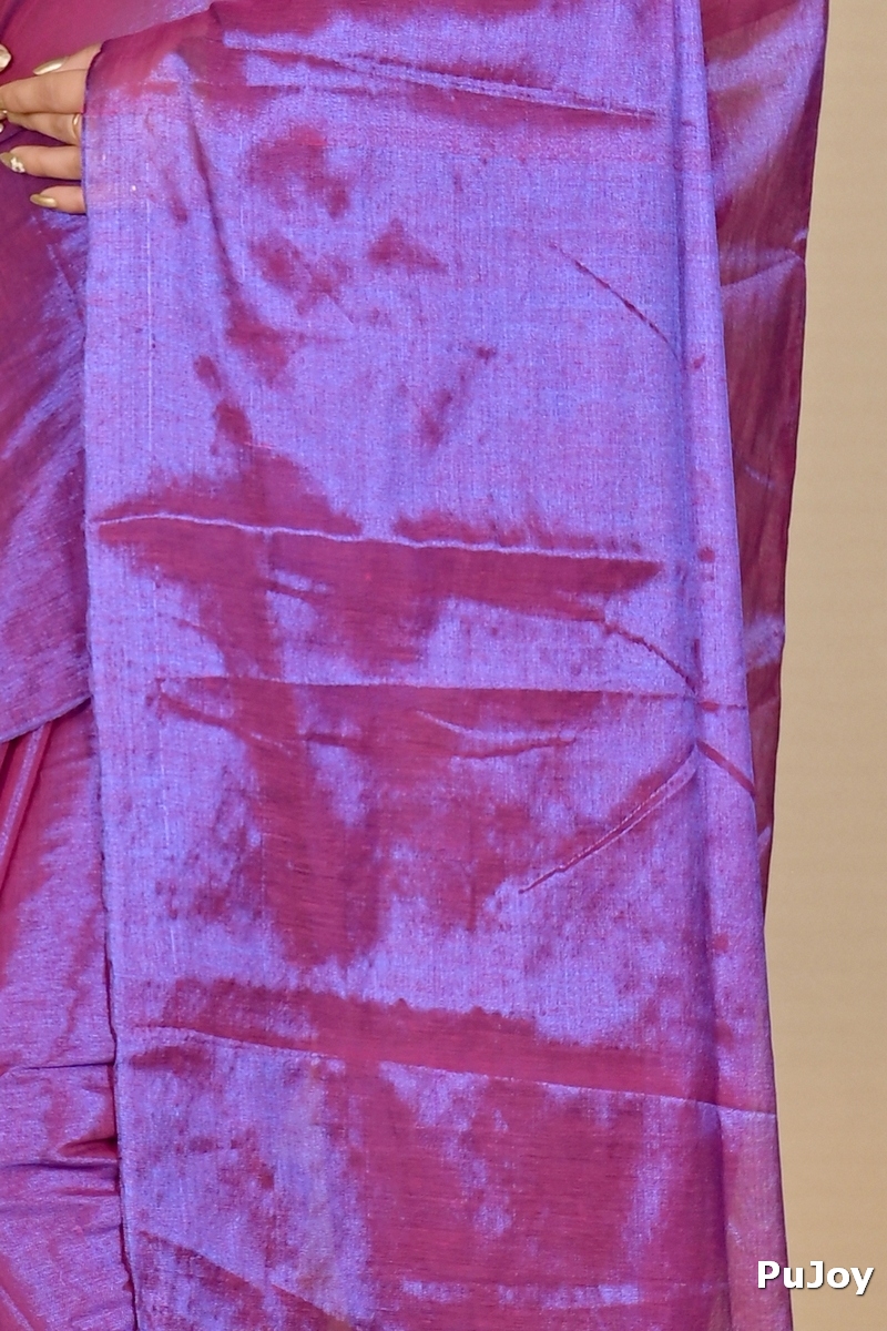Purple Cotton Silk Tisuka Than Hand Loom Saree (1720)