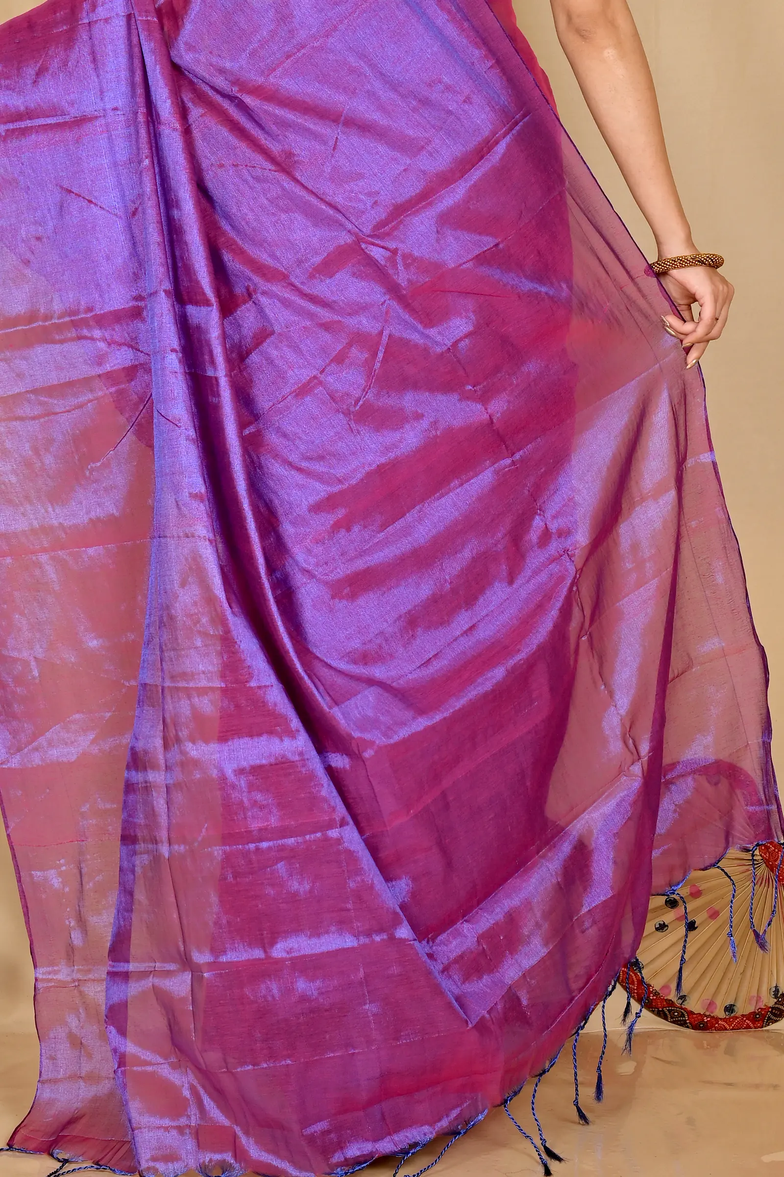 Purple Cotton Silk Tisuka Than Hand Loom Saree (1720)