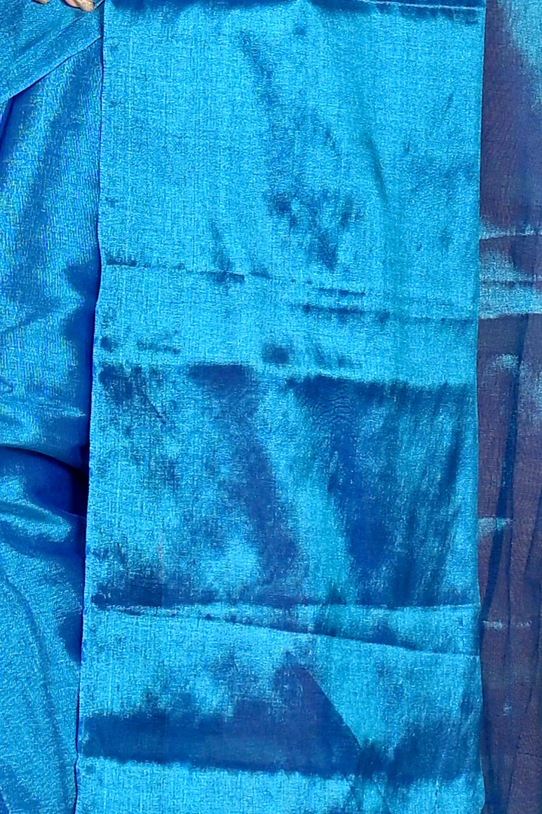 Blue Cotton Silk Tisuka Than Hand Loom Saree (1721)