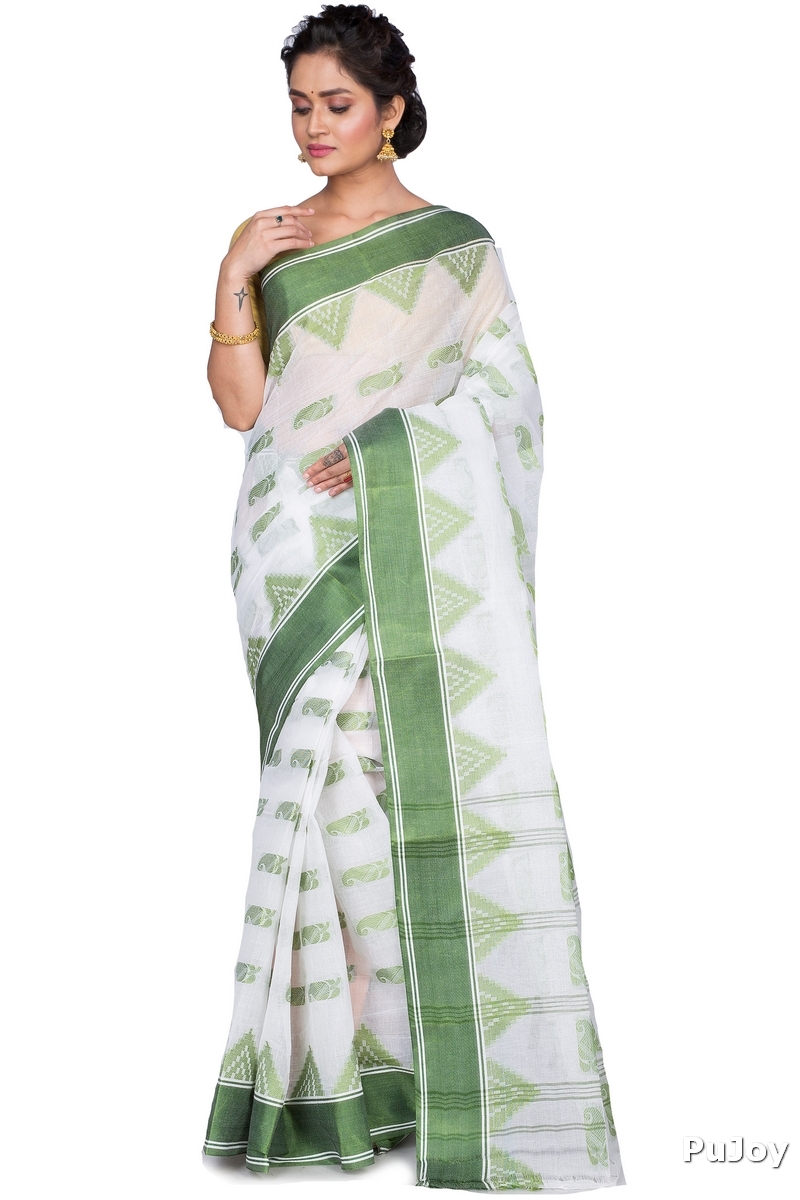 Green Pure Cotton Archana Tant Saree (173)