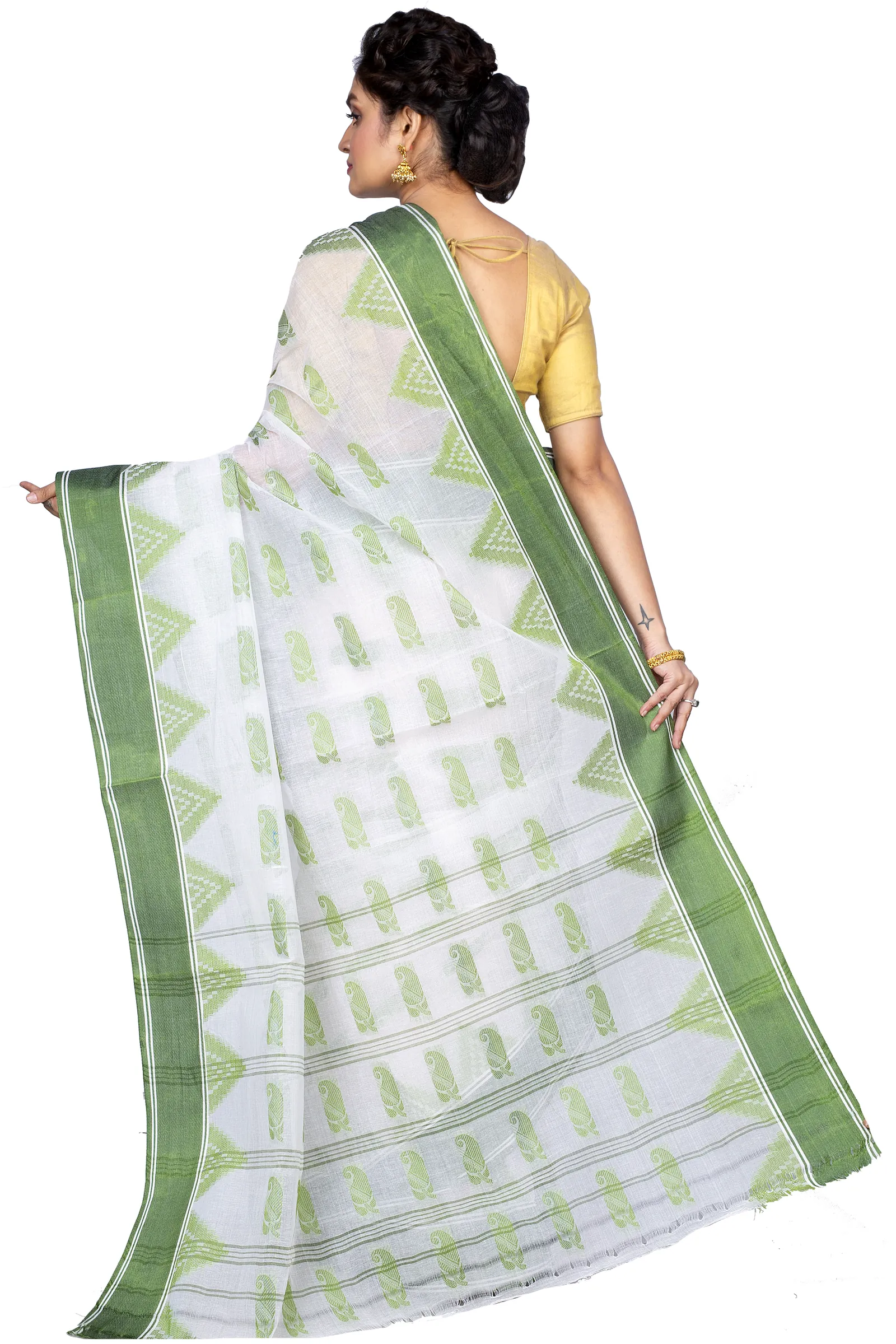 Green Pure Cotton Archana Tant Saree (173)