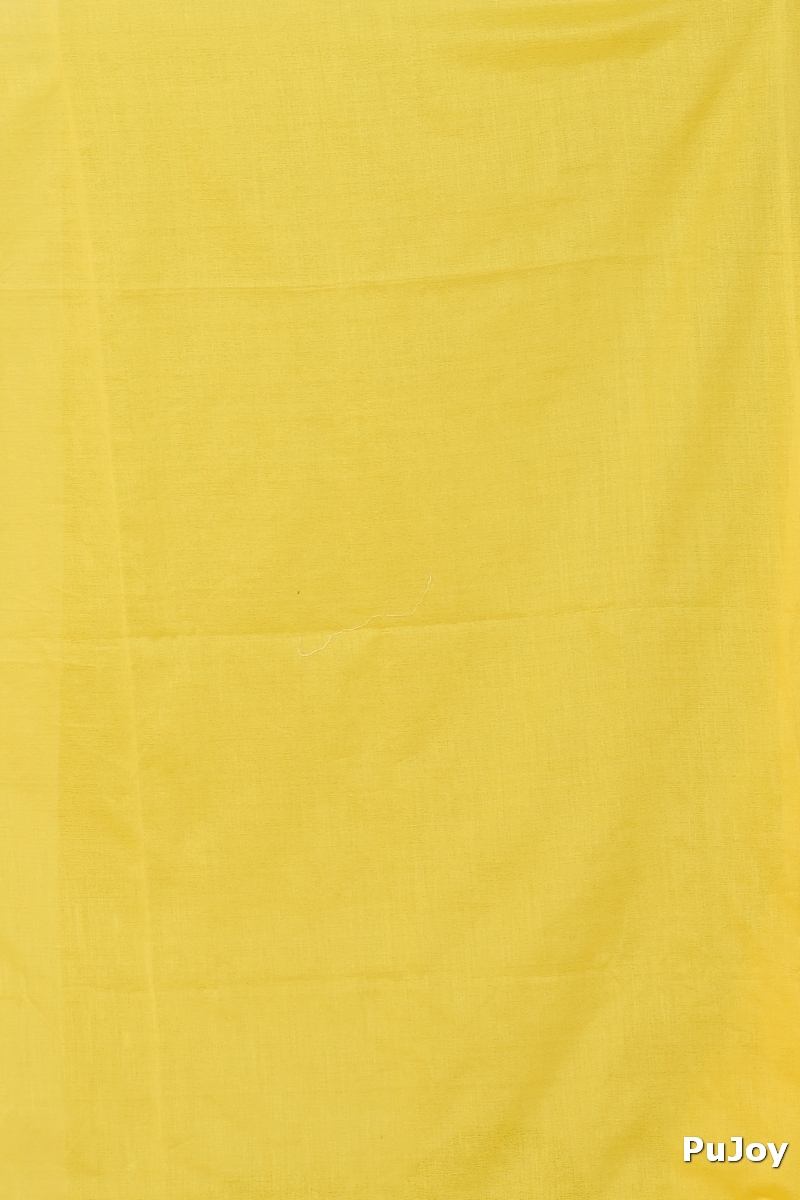Yellow Pure Cotton Umber Than Embroidery Handloom saree (1738)