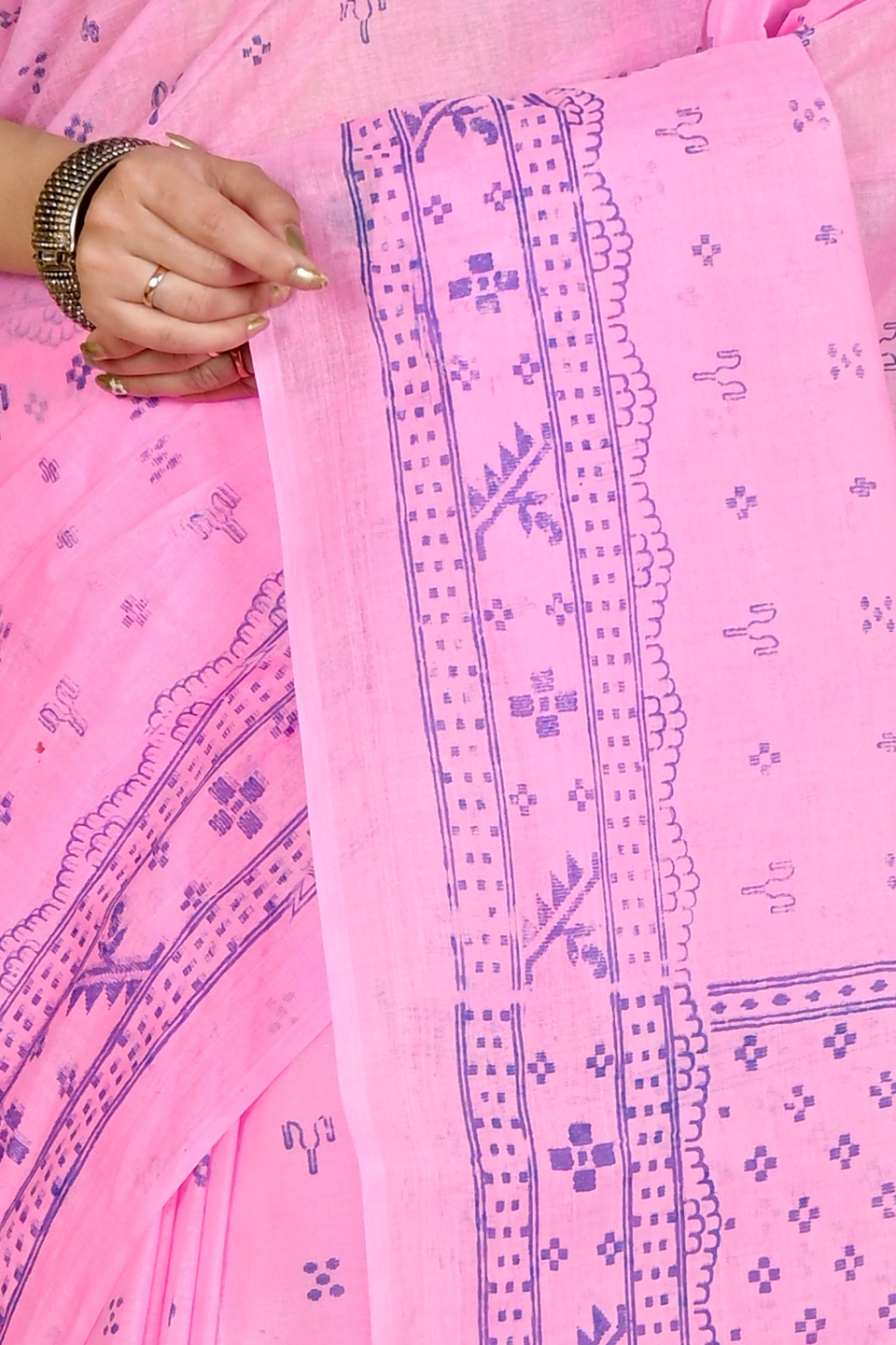 Pink Pure Cotton Liko Tant Saree Print (1746)