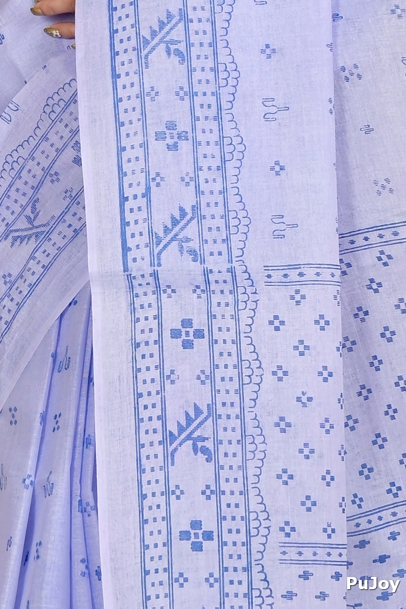 Light Purple Pure Cotton Liko Tant Saree Print (1747)