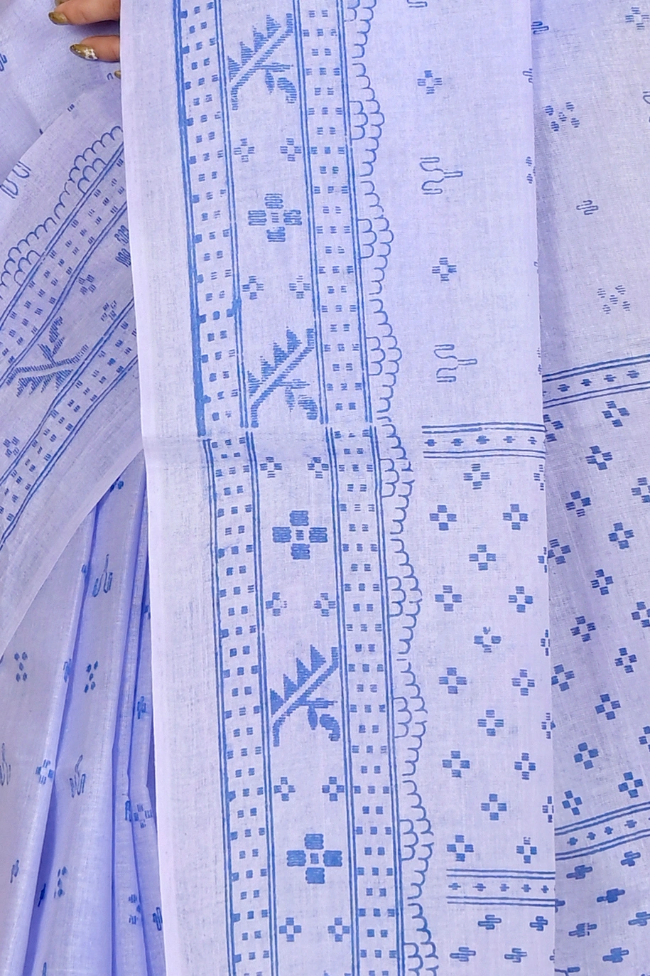 Light Purple Pure Cotton Liko Tant Saree Print (1747)