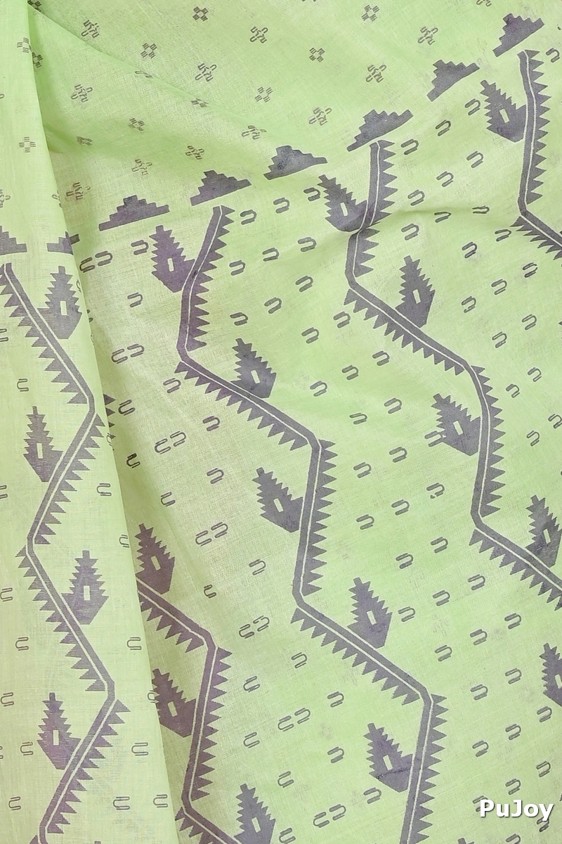 Green Pure Cotton Luvna Tant Saree Print (1753)