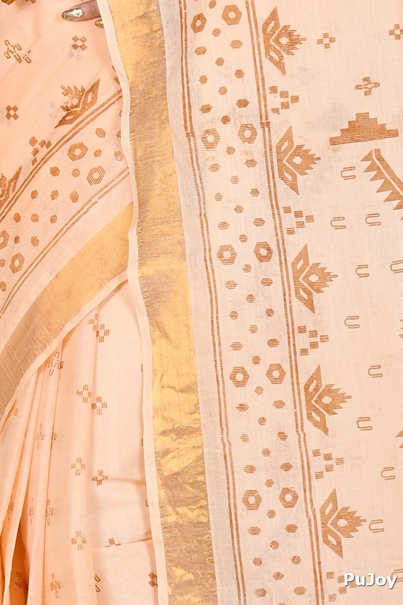 Cream Pure Cotton Luvna Tant Saree Print (1756)