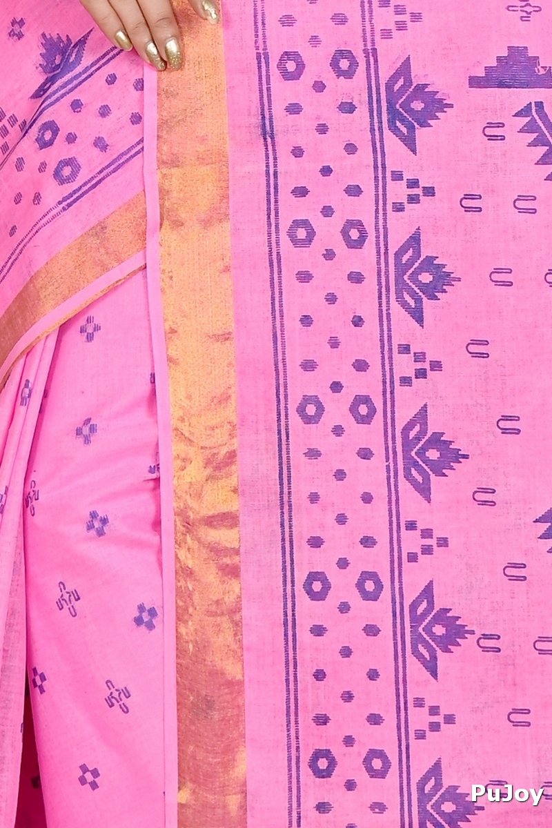 Pink Pure Cotton Luvna Tant Saree Print (1757)