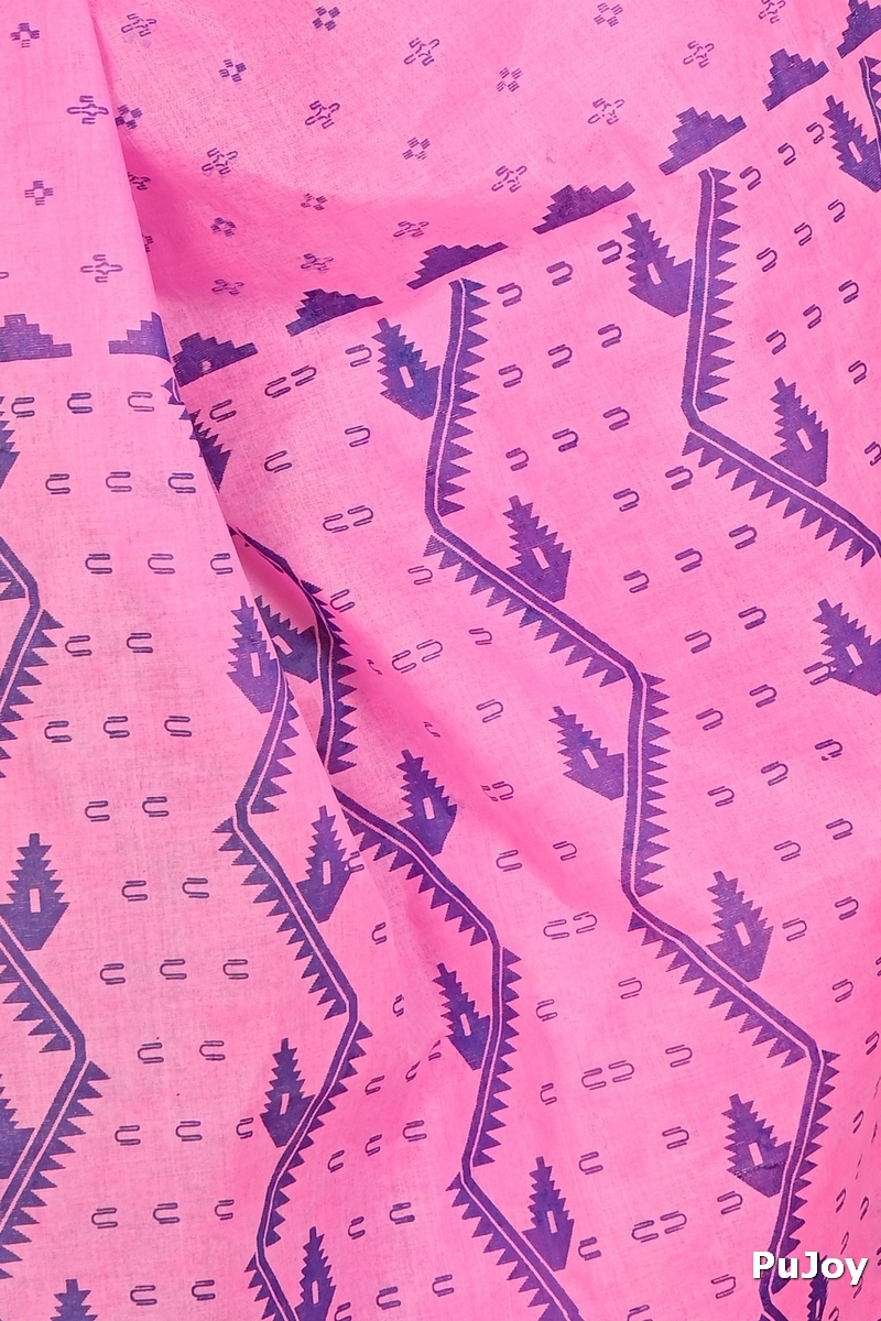 Pink Pure Cotton Luvna Tant Saree Print (1757)