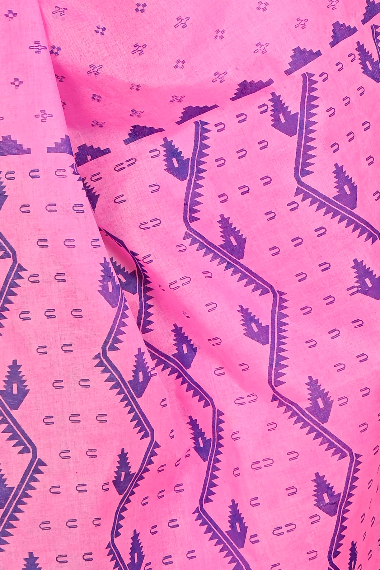 Pink Pure Cotton Luvna Tant Saree Print (1757)