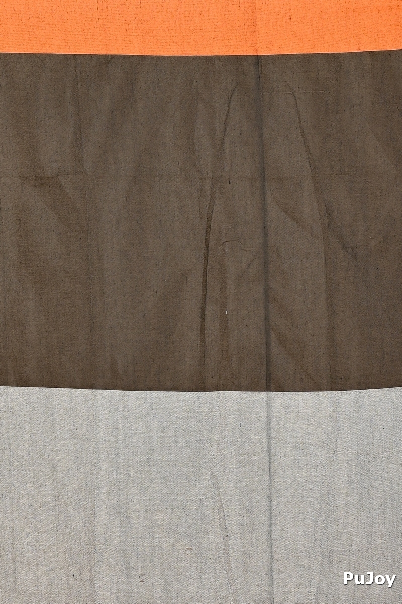 Black Grey Pure Cotton Khadaka Kousiki Hand Painted Saree (1760)