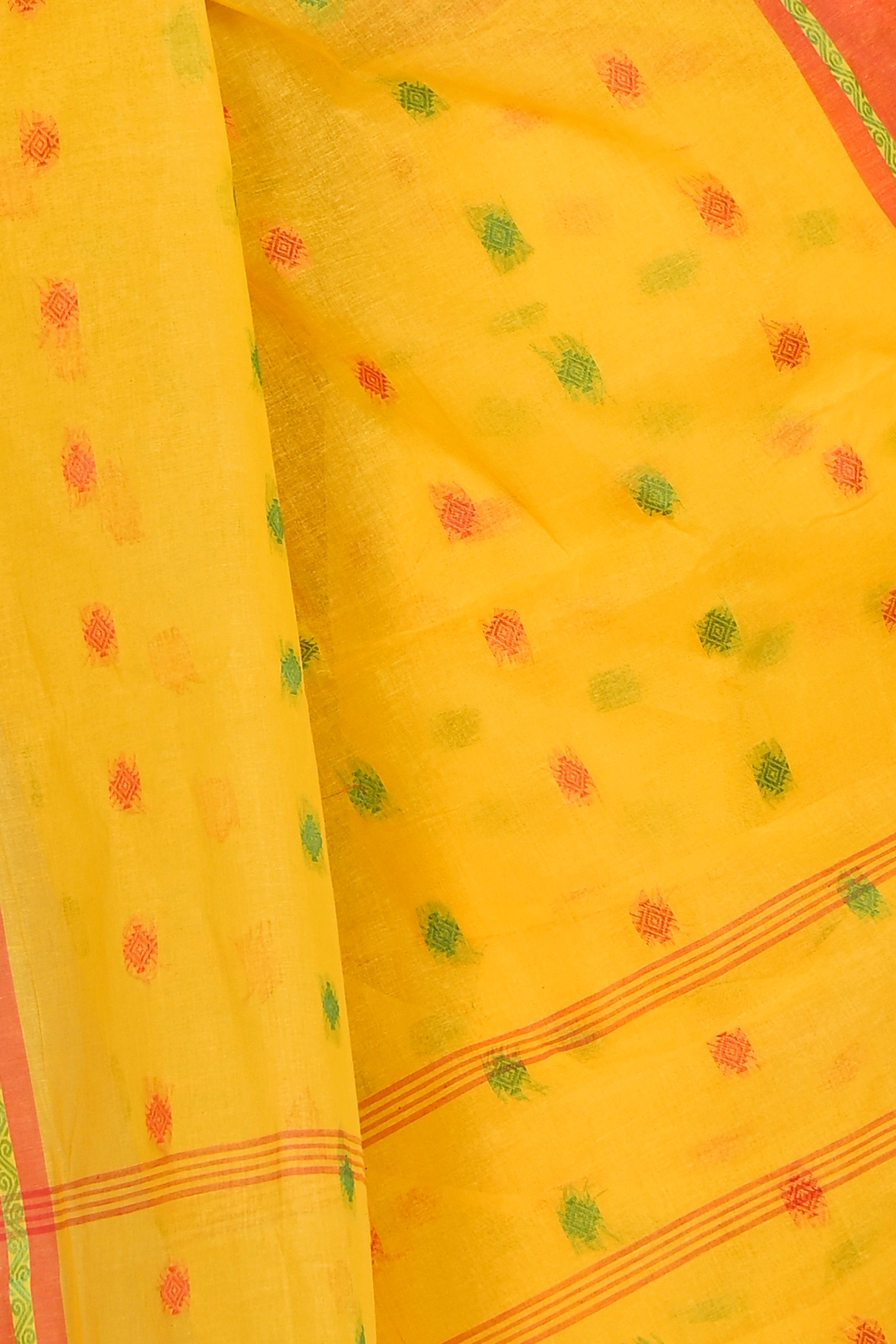 Yellow Pure Cotton Apula Tant Saree (1763)