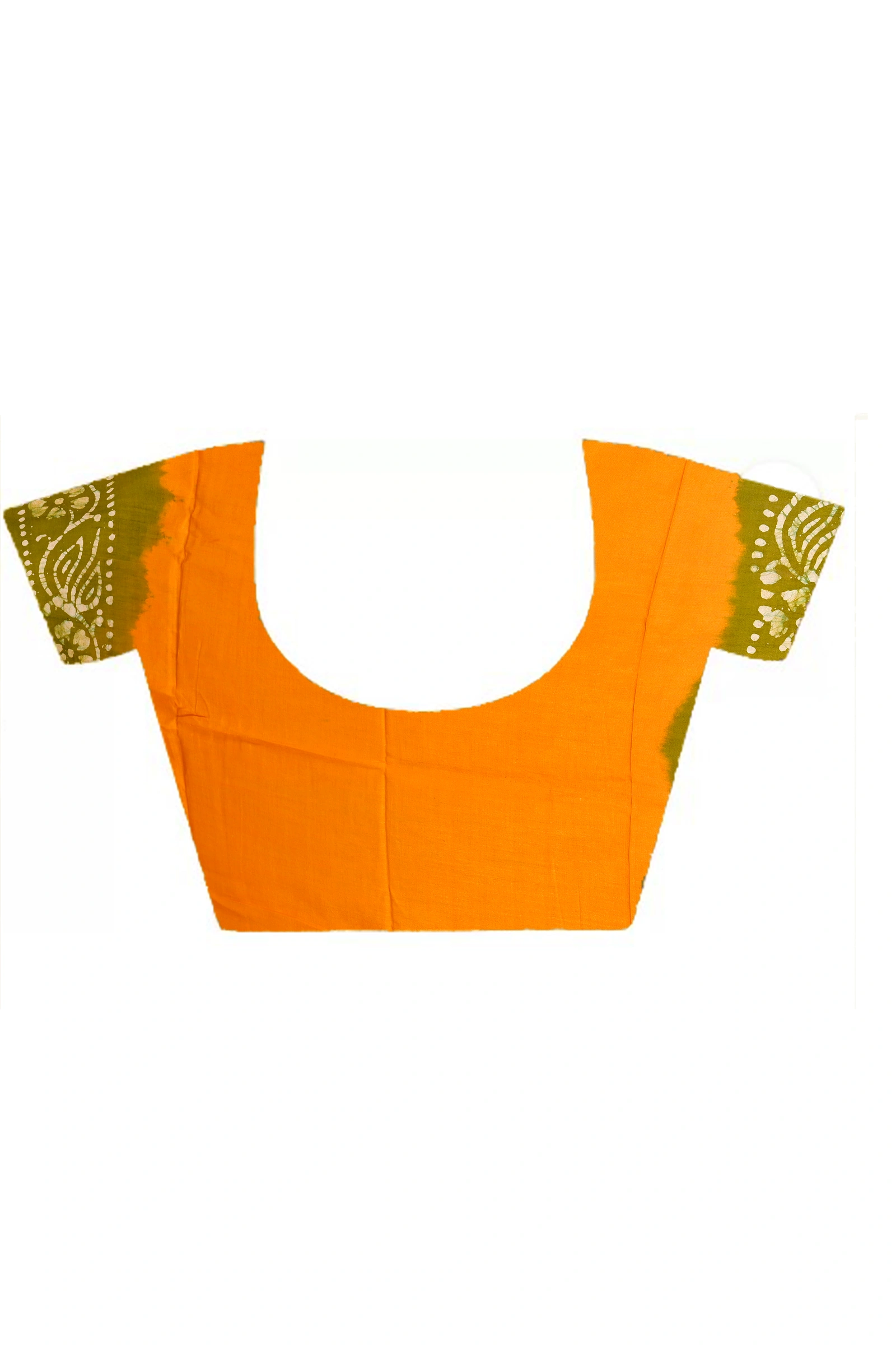 Yellow Green Pure Cotton Batikato Batik Print Saree (1770)