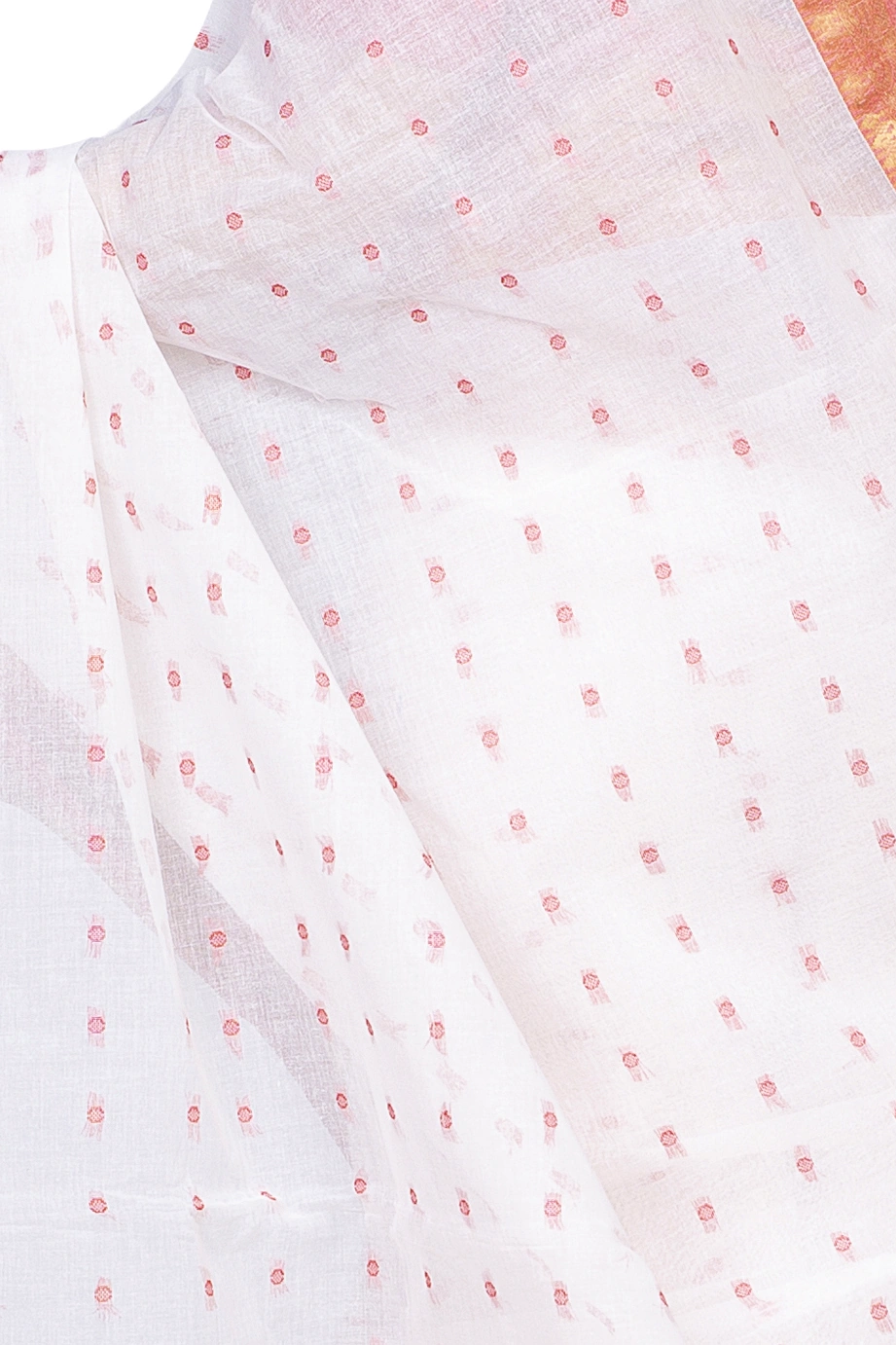 White Pure Cotton Asmani Tant Saree (181)