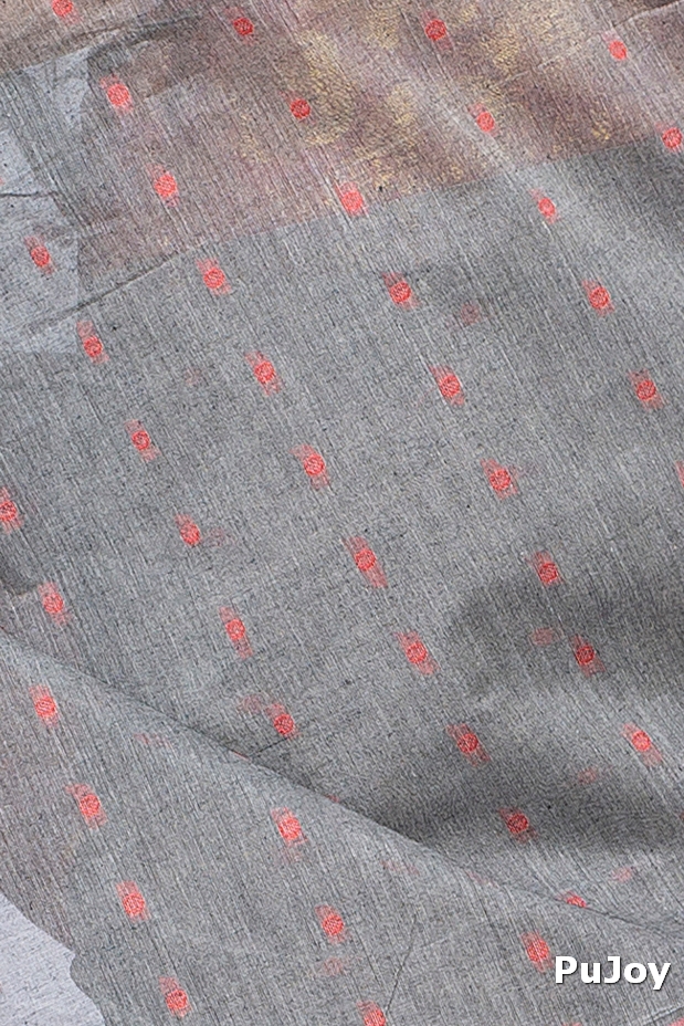 Grey Pure Cotton Asmani Tant Saree (182)