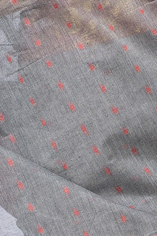 Grey Pure Cotton Asmani Tant Saree (182)