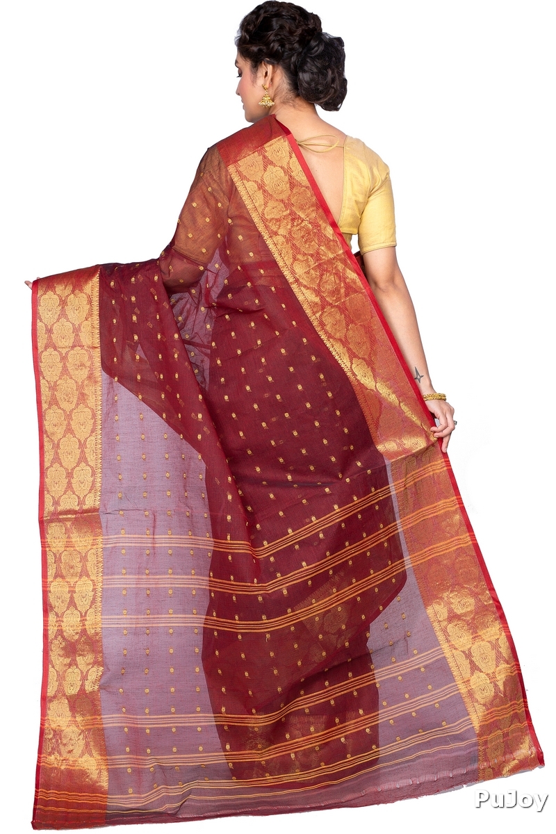 Brown Pure Cotton Asmani Tant Saree (183)