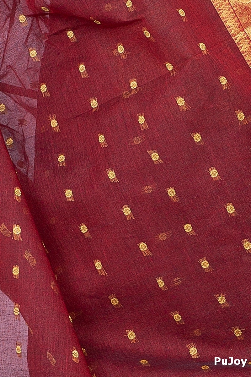 Brown Pure Cotton Asmani Tant Saree (183)