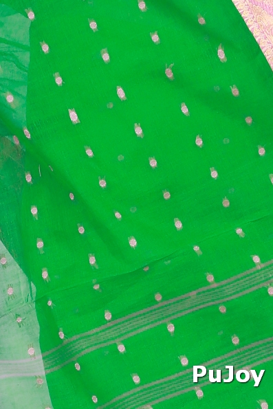 Green Pure Cotton Asmani Tant Saree (184)