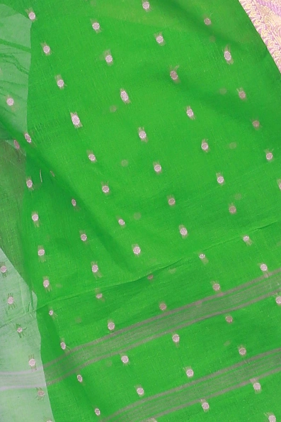 Green Pure Cotton Asmani Tant Saree (184)