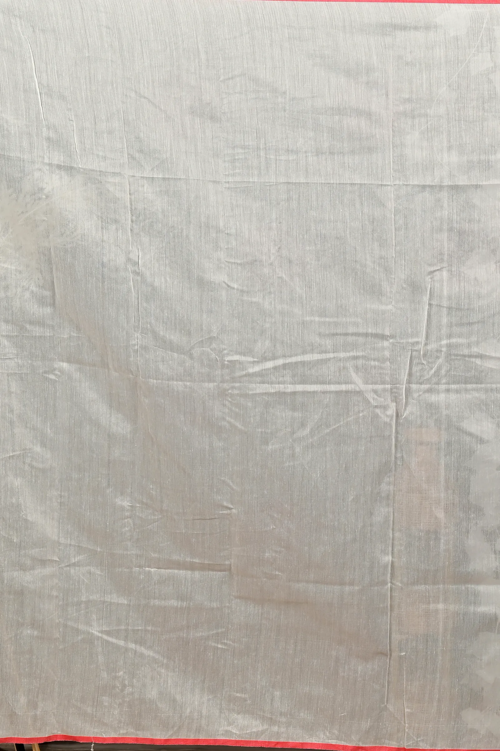 White Red Cotton Blend Variti embhand Embroidery Handloom saree (1882)