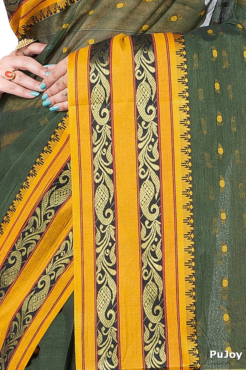 Beige Pure Cotton Alpona Tant Saree (189)