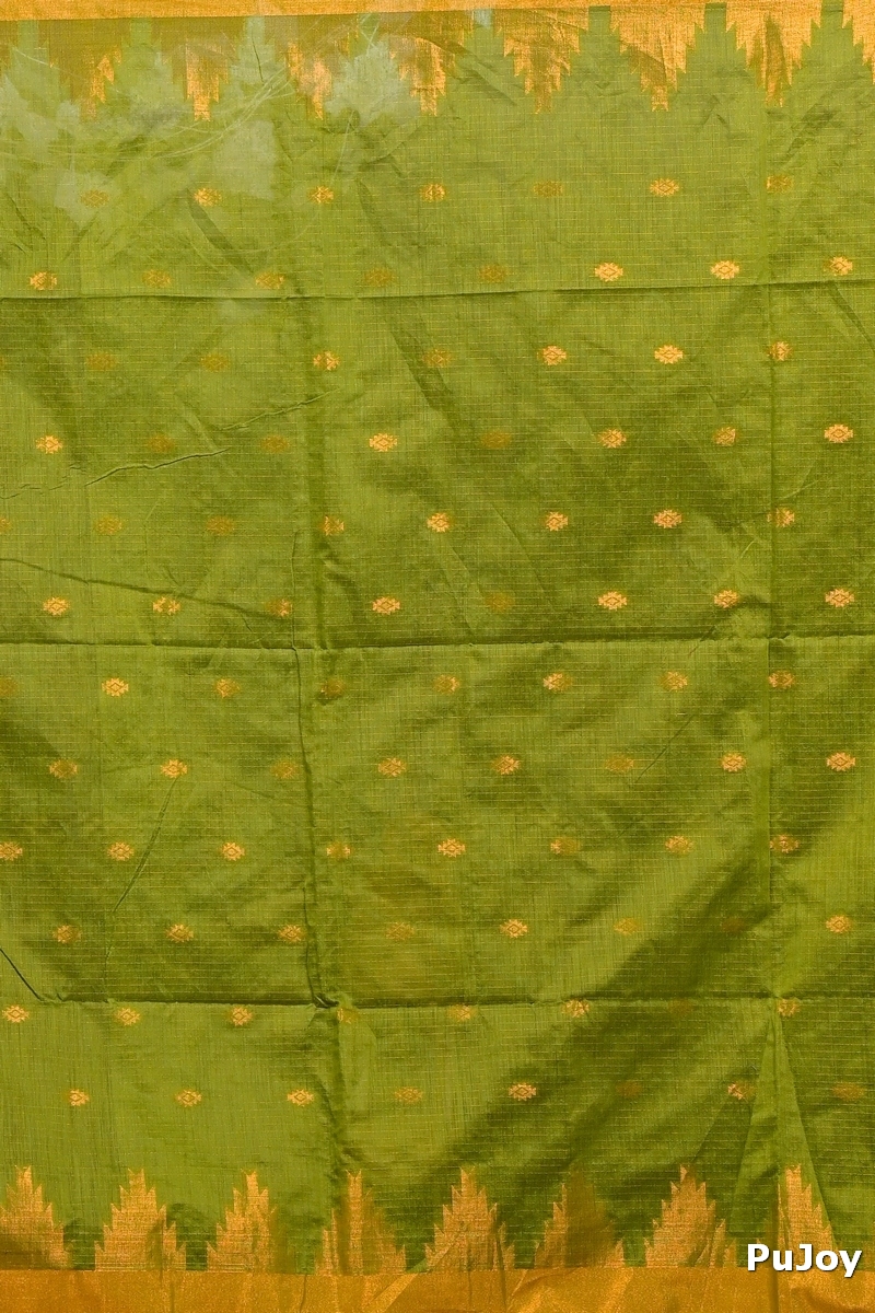 Green Cotton Blend Daypi Hand Loom Saree (1892)