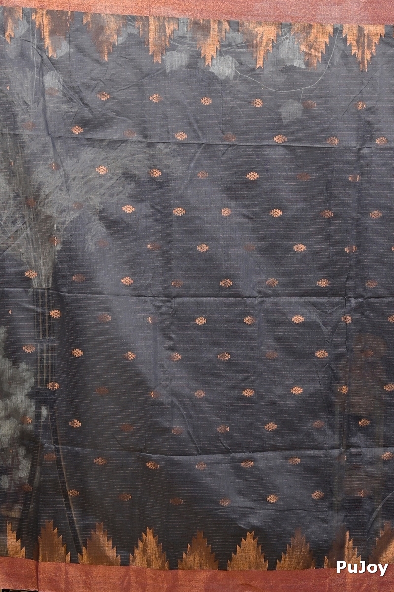 Black Cotton Blend Daypi Hand Loom Saree (1894)