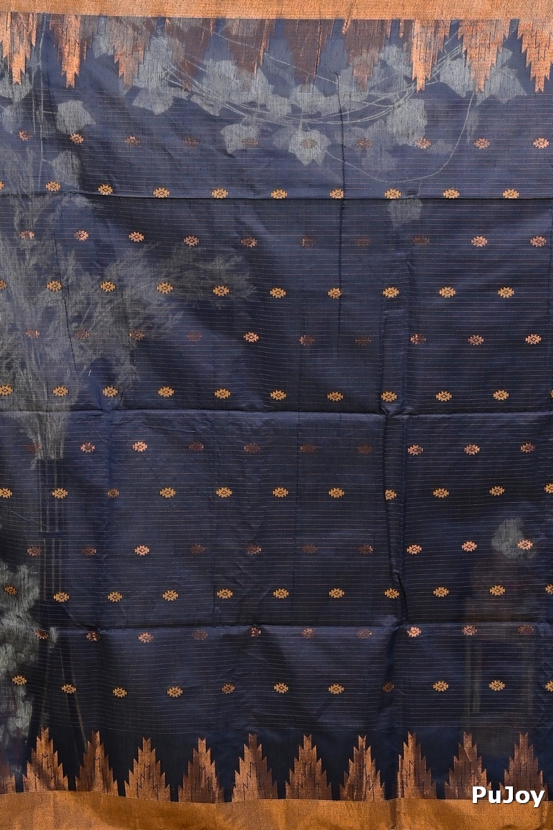 Naby Blue Cotton Blend Daypi Hand Loom Saree (1895)