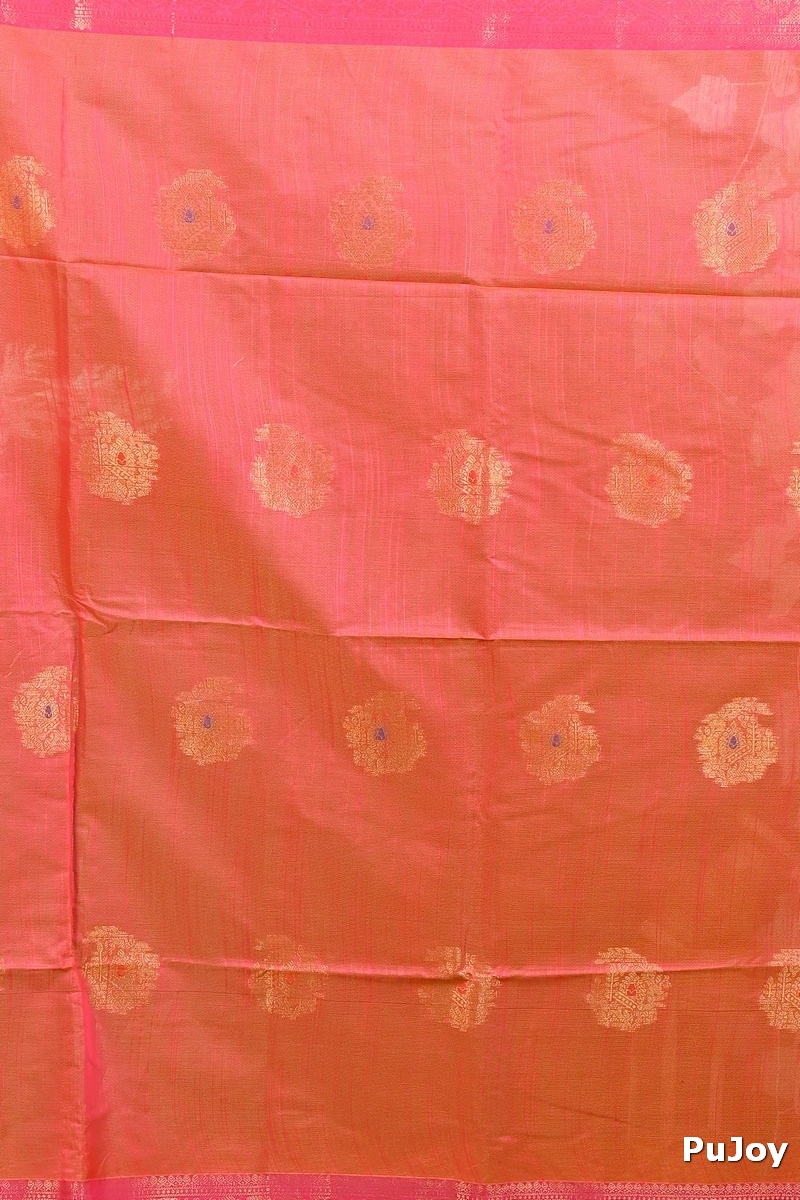 Pesta Green Pink Cotton Blend Daymin Hand Loom Saree (1899)